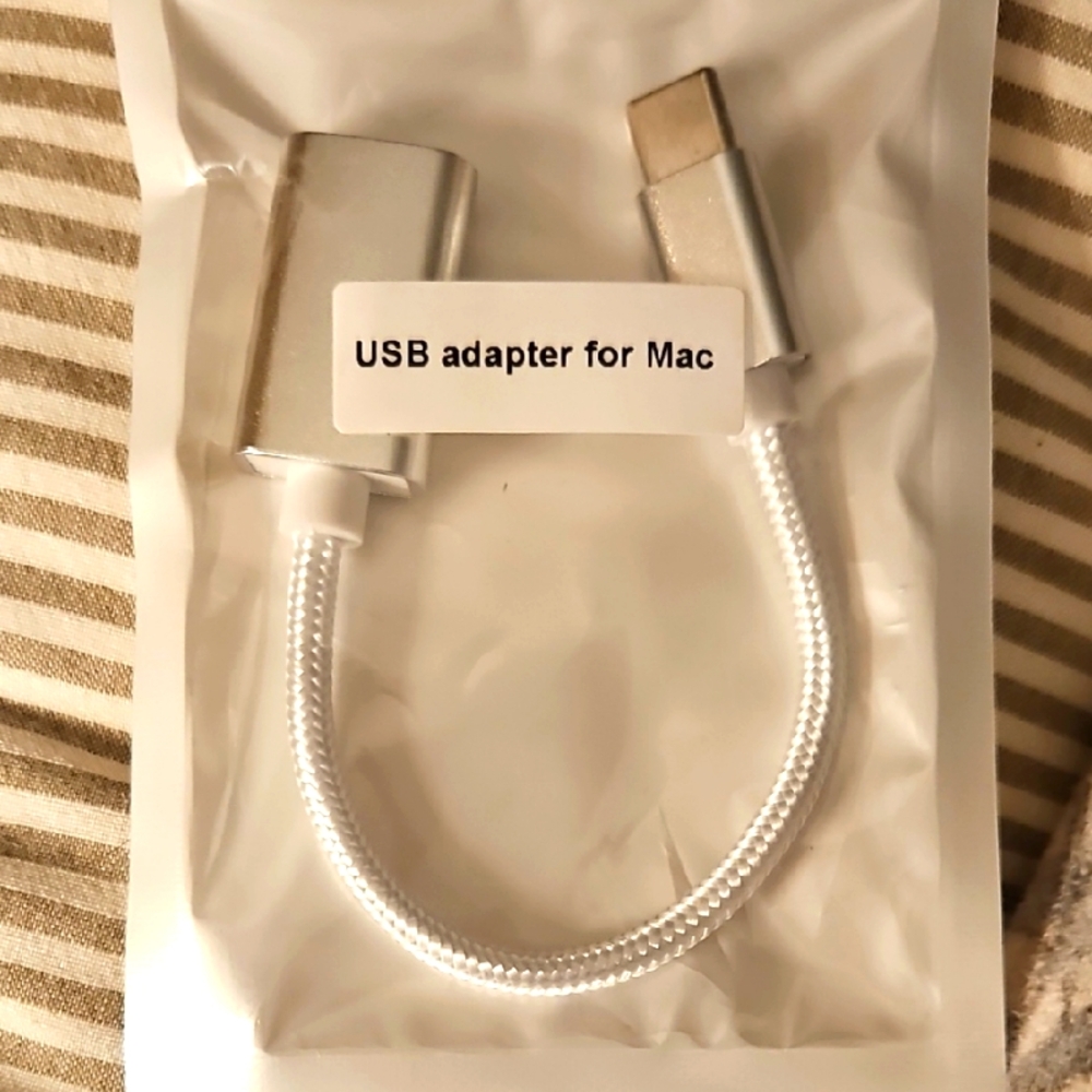 USB-C to USB Adapter for Mac - Silver/White
